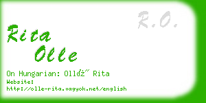 rita olle business card